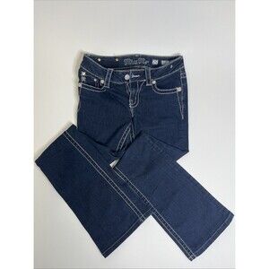 Miss Me Embellished Jeans Mid-Rise Bootcut Y2K  Women’s 25 Dark Blue Denim